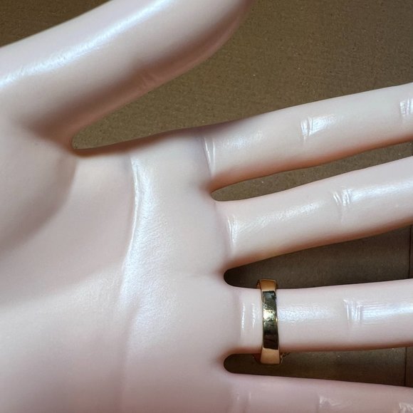 Vintage 18k HGE Esco pineapple ring with clear stone  Size 7 - Picture 5 of 7